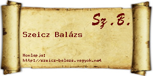 Szeicz Balázs névjegykártya